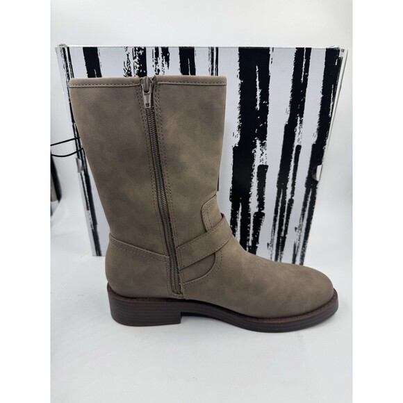 Dv By Dolce Vita Women Side Zip Buckle Moto Bike Boot Dark Taupe Size 8 - Picture 11 of 16